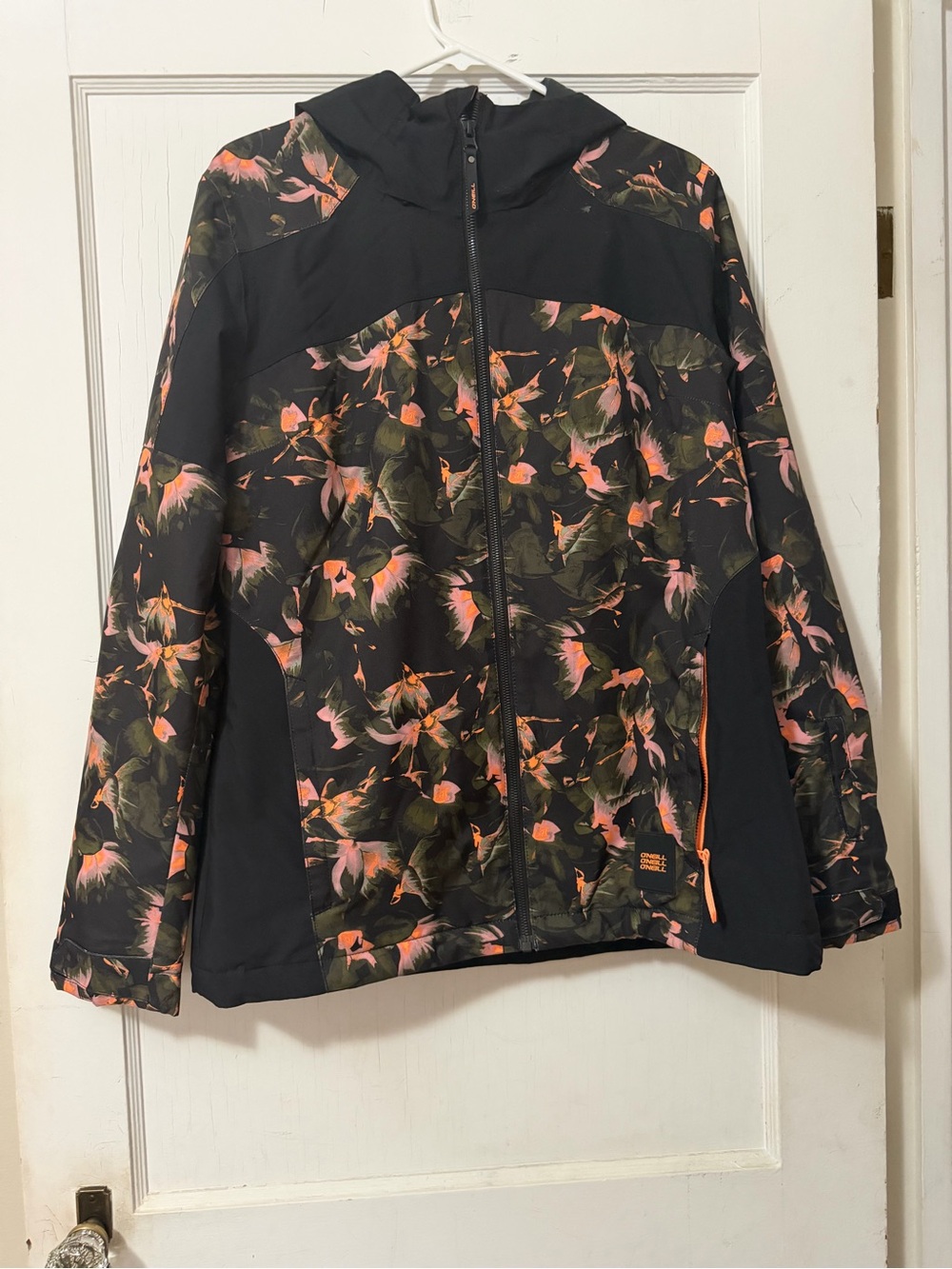 O'Neill Black Floral Print Hooded Utility Jacket
